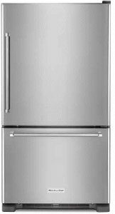 <br><b>KITCHEN AID</b><br> Refrigeradora bottom mount KRBR109ESS 30”