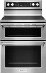 <br><b>KITCHEN AID</b><br> Cocina eléctrica de doble horno con convección KFED500ESS 30”